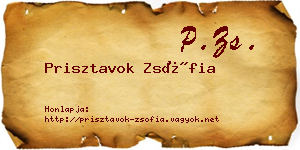 Prisztavok Zsófia névjegykártya