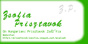zsofia prisztavok business card